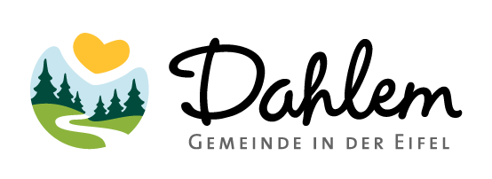 Logo der Gemeinde Dahlem mit visualisierter Eifellandschaft